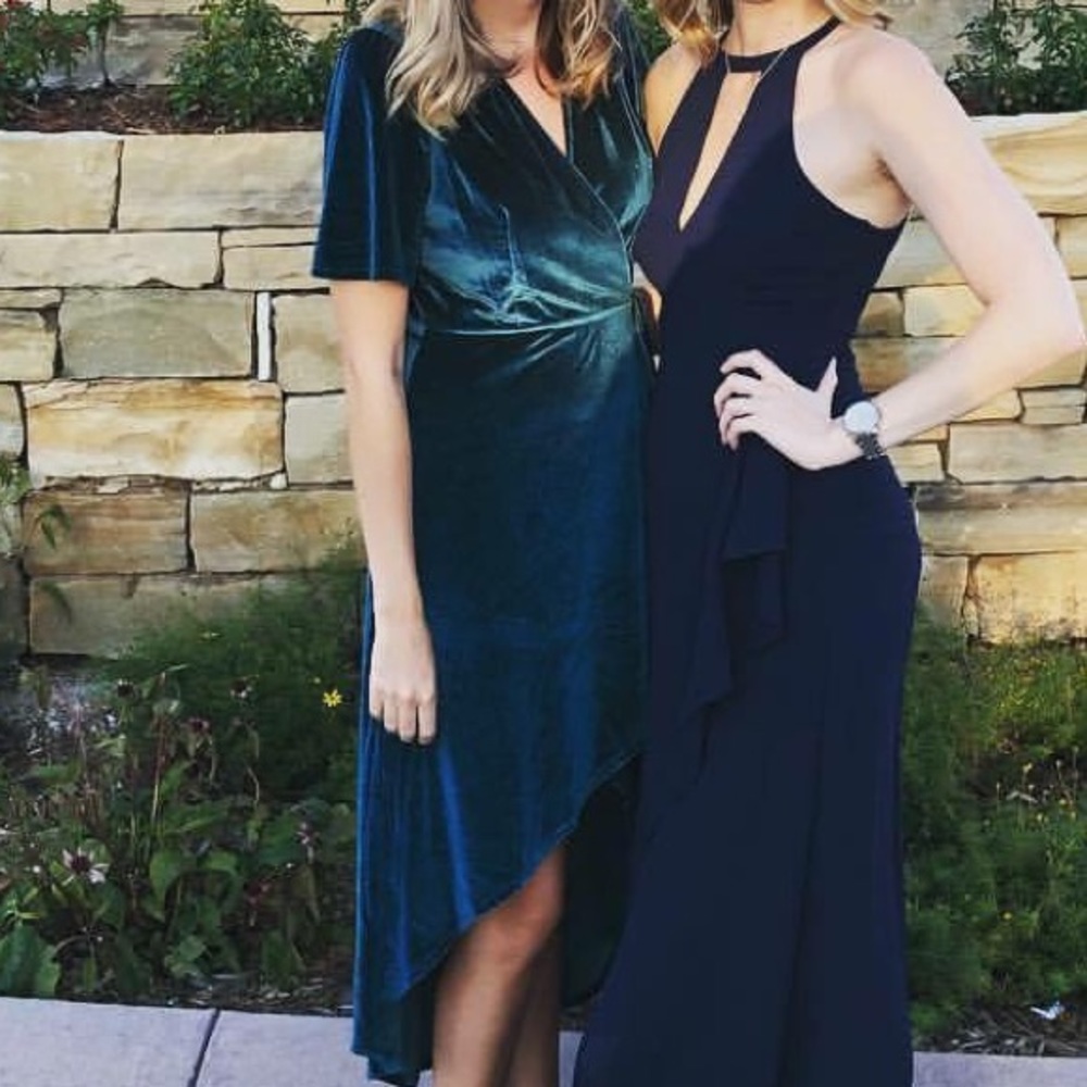Green Velvet Wrap Dress